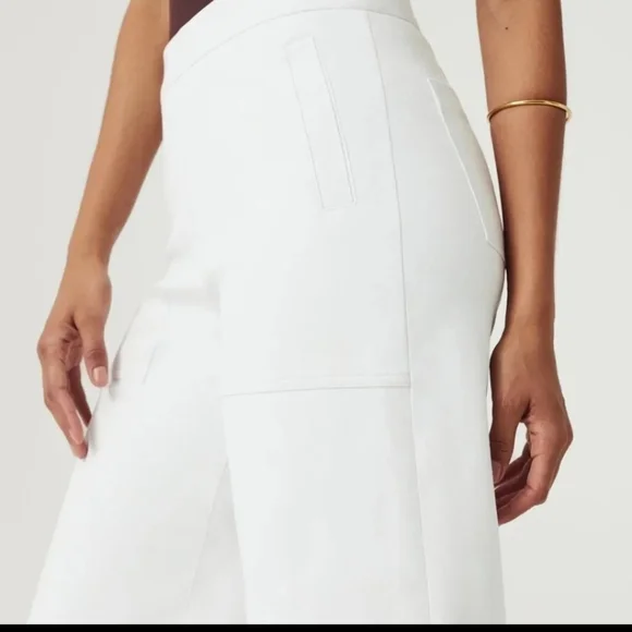 ▪️SPANX On-The-Go Cropped Wide Leg Pants in Classic White M Petite #93 - Picture 13 of 13